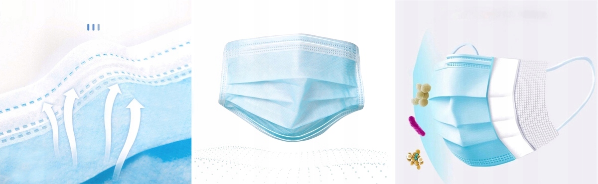 MASKA MASECZKA OCHRONNA NA TWARZ 3W 50 SZT - leksv Marka inna marka