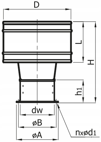 Wywietrzak daszek cylindryczny fi 400 ocynk WCG400 Kod producenta WCG-400-OC-BIII