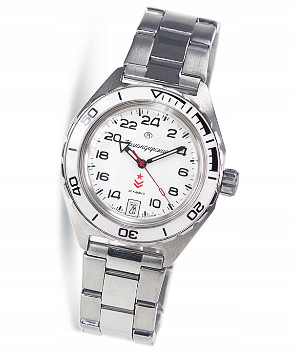 Hodinky Vostok Komandirské Retro Bílé 650546B 20ATM