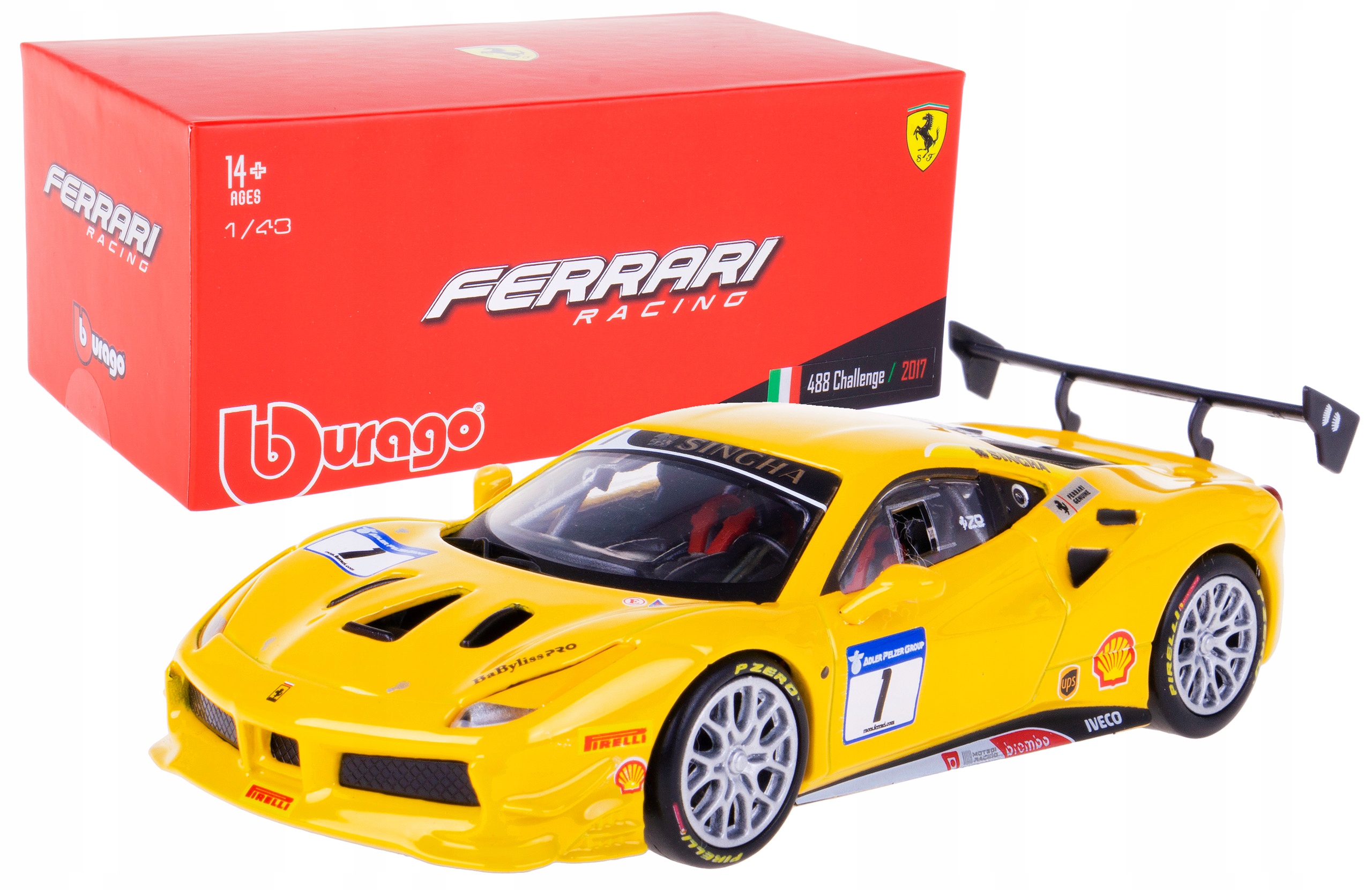 Ferrari 488 Challenge Model Bburago 1:43 Box #1
