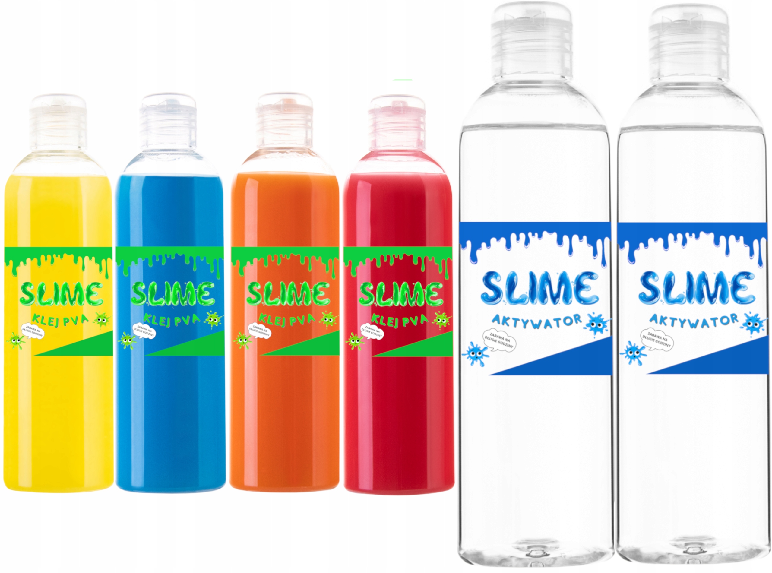 

Zestaw Slime 4 x kolorowy Klej Pva Aktywator Glut