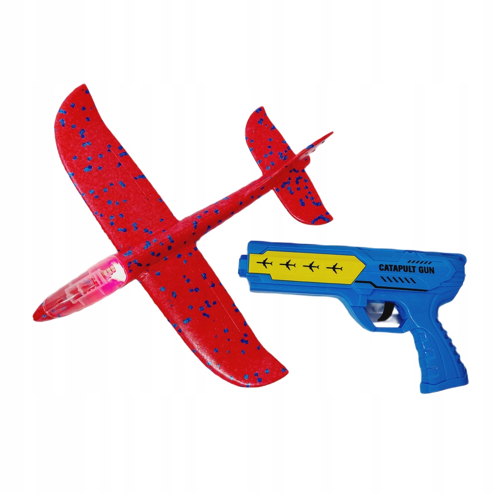 SAMOLOT STYROPIANOWY WYSTRZELIWANY NA PISTOLET LED WYRZUTNIA