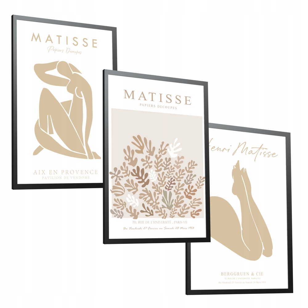 Abstrakce Žena Nohy Linie Matisse sada 3 plakátů 70x100