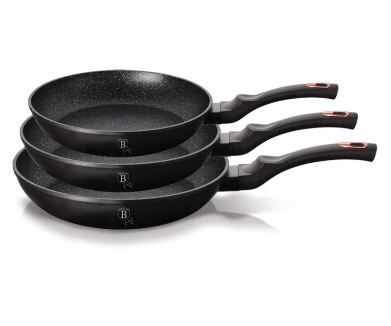 Sada 3 Granitových Pánví Berlingerhaus Black Rose BH-6158