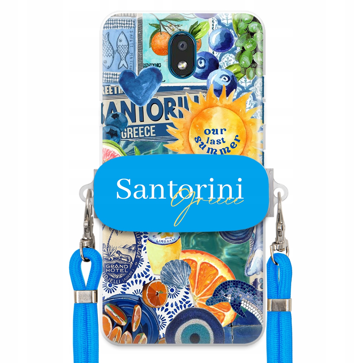 Puzdro pre Lg K30 2019 Modré Crossbody vodítko držiak Santorini Sea Vibes