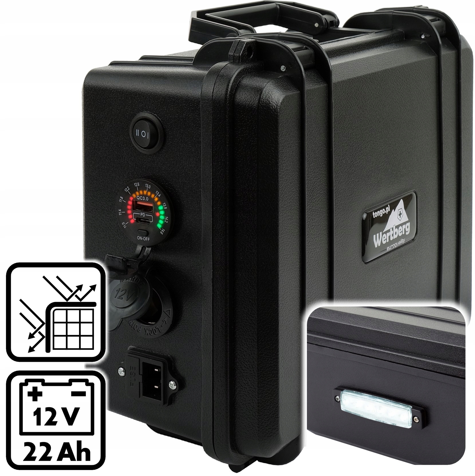 Przenośna stacja zasilania bateria zewnętrzna 12V Marka Wertberg