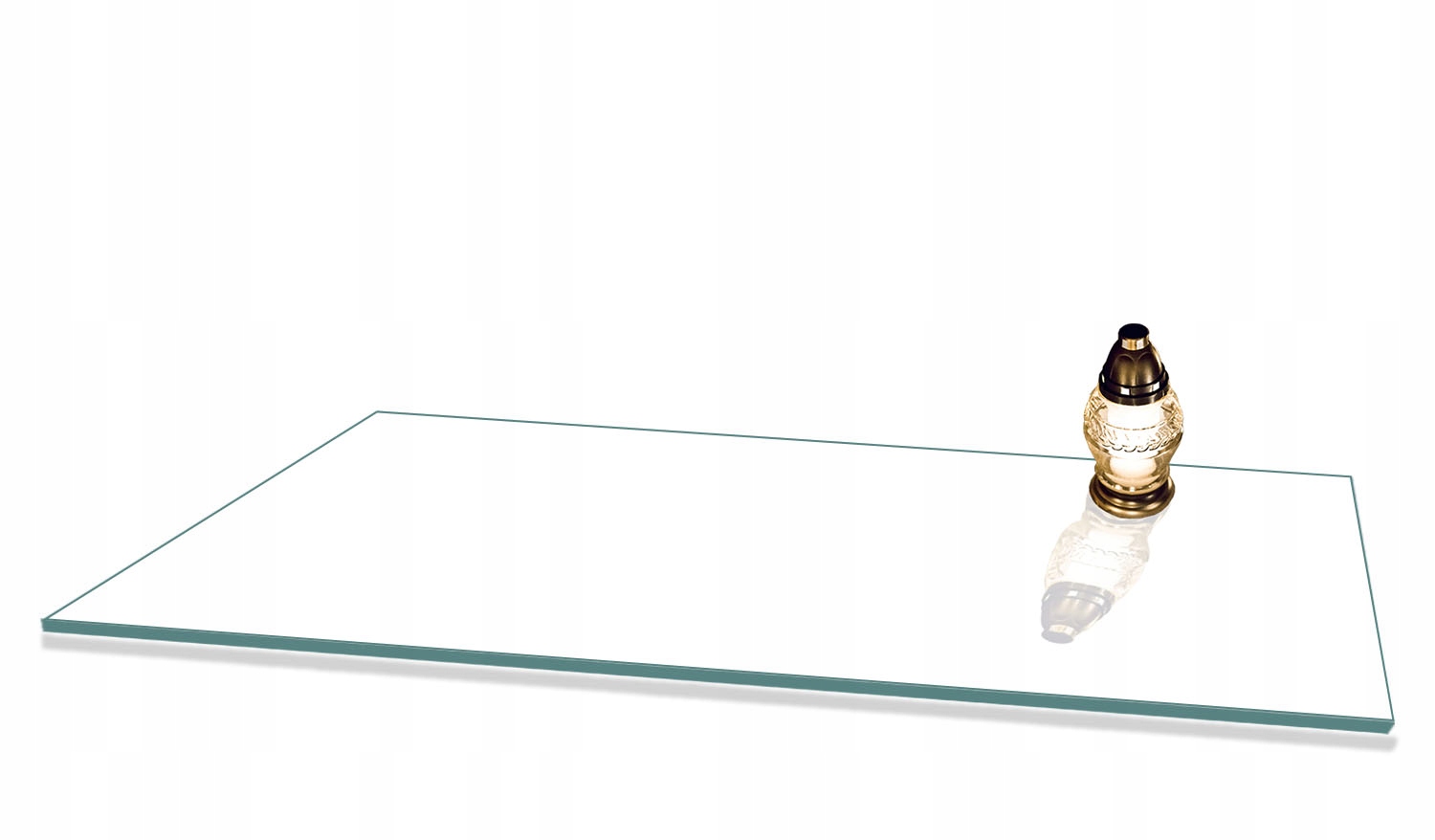 Skleněná Podložka Pod Svícen Květiny 90x52 Bílá