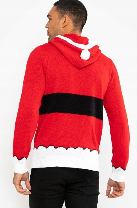 B8C006 MĘSKI SWETER ŚWIĄTECZNY CZERWONY SANTA THREADBARE XXL Rozmiar XXL