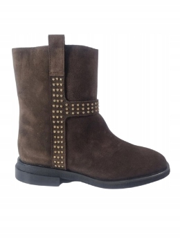 Čokoládově hnědé kotníkové boty kožené boty dámské workery Karino 37,5