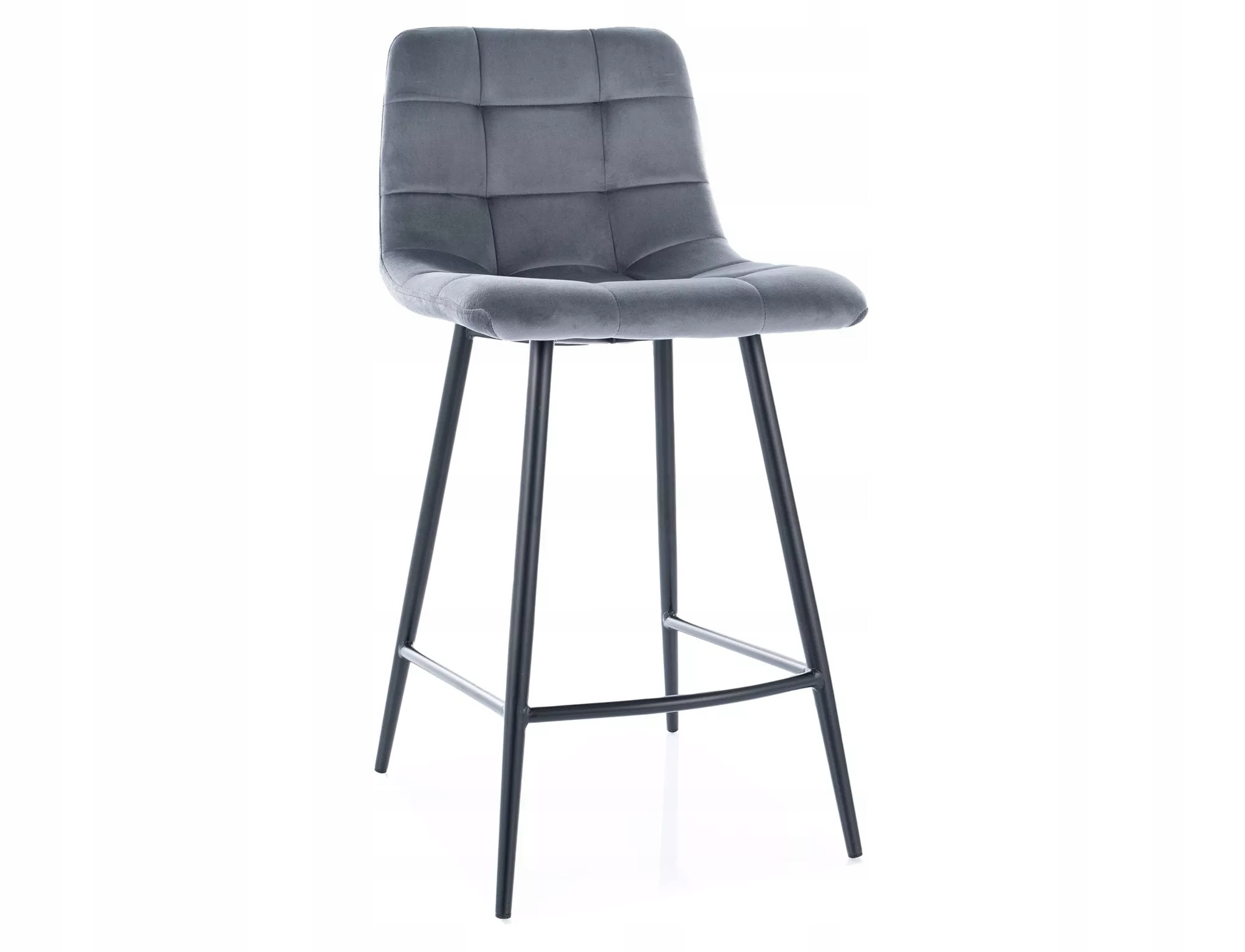 Polohokerová barová stolička Mila H-2 Velvet čierna/sivá Sig