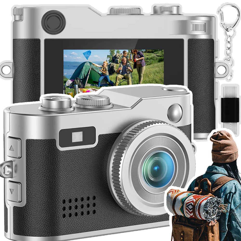 Aparat cyfrowy 48MP 4K z autofokusem zoom 18x ekran IPS 2.8 + karta 64GB