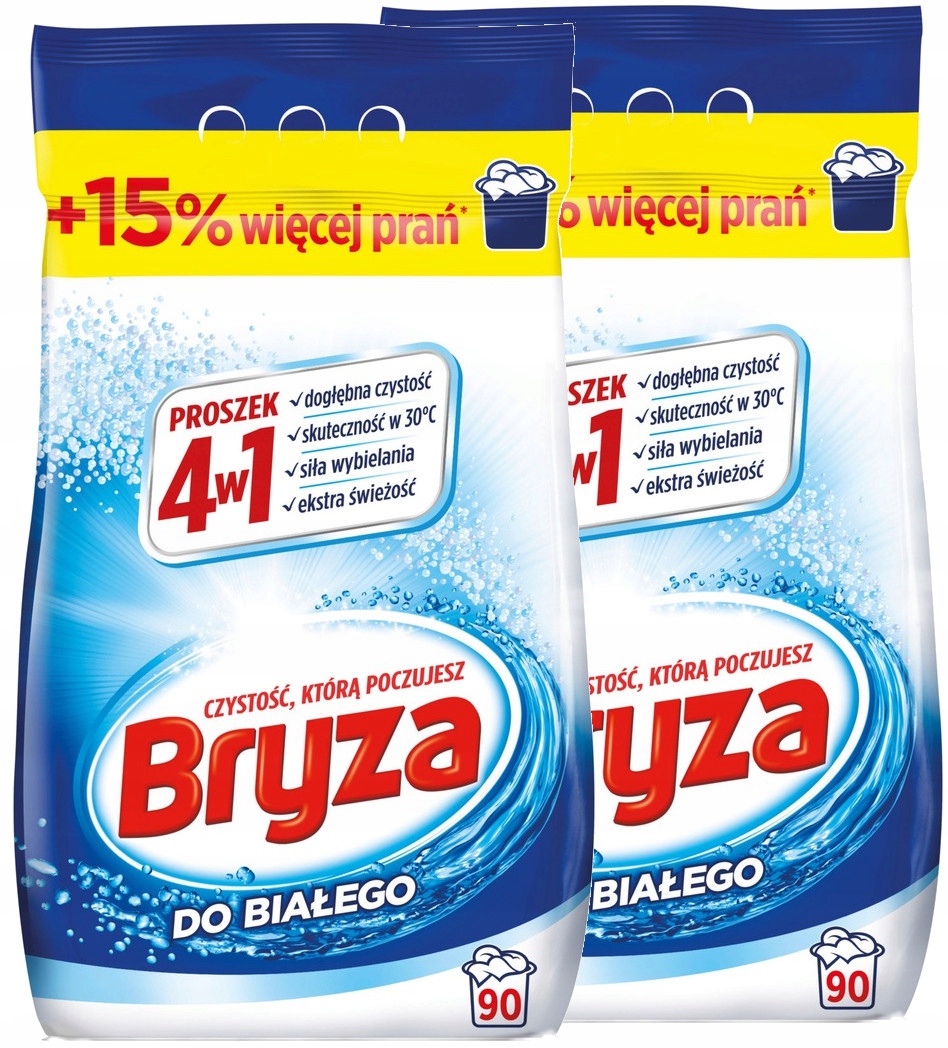 Levně Bryza 4v1 Prášek na praní Bílý 2 x 5,85 kg 180p
