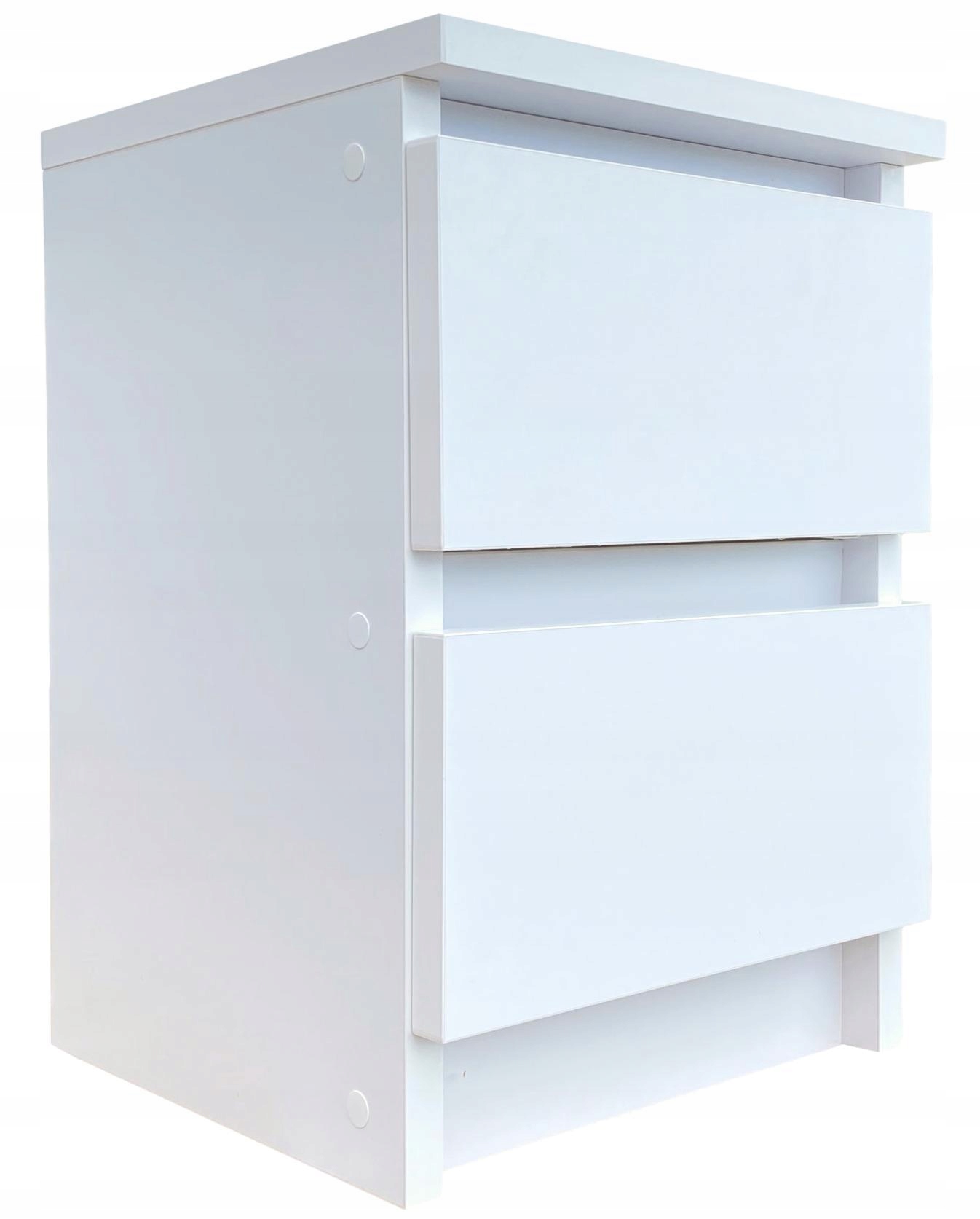

Szafka Nocna biała 2 szuflady loft 30cm sypialnia