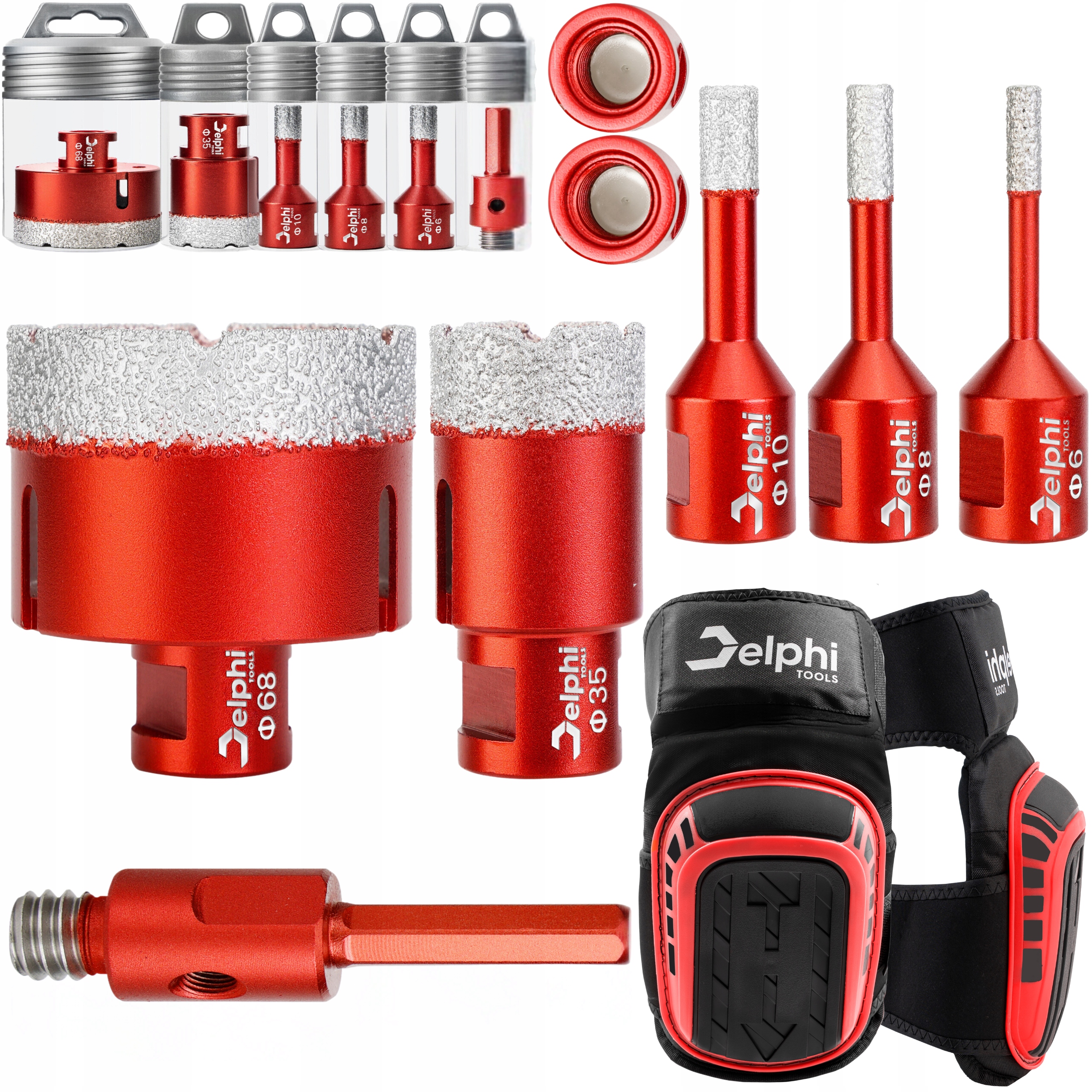 Korunkový Vrták Diamantová Korunka Pro Gres M14 ⌀ 6,8,10,35,68 mm chrániče kolen