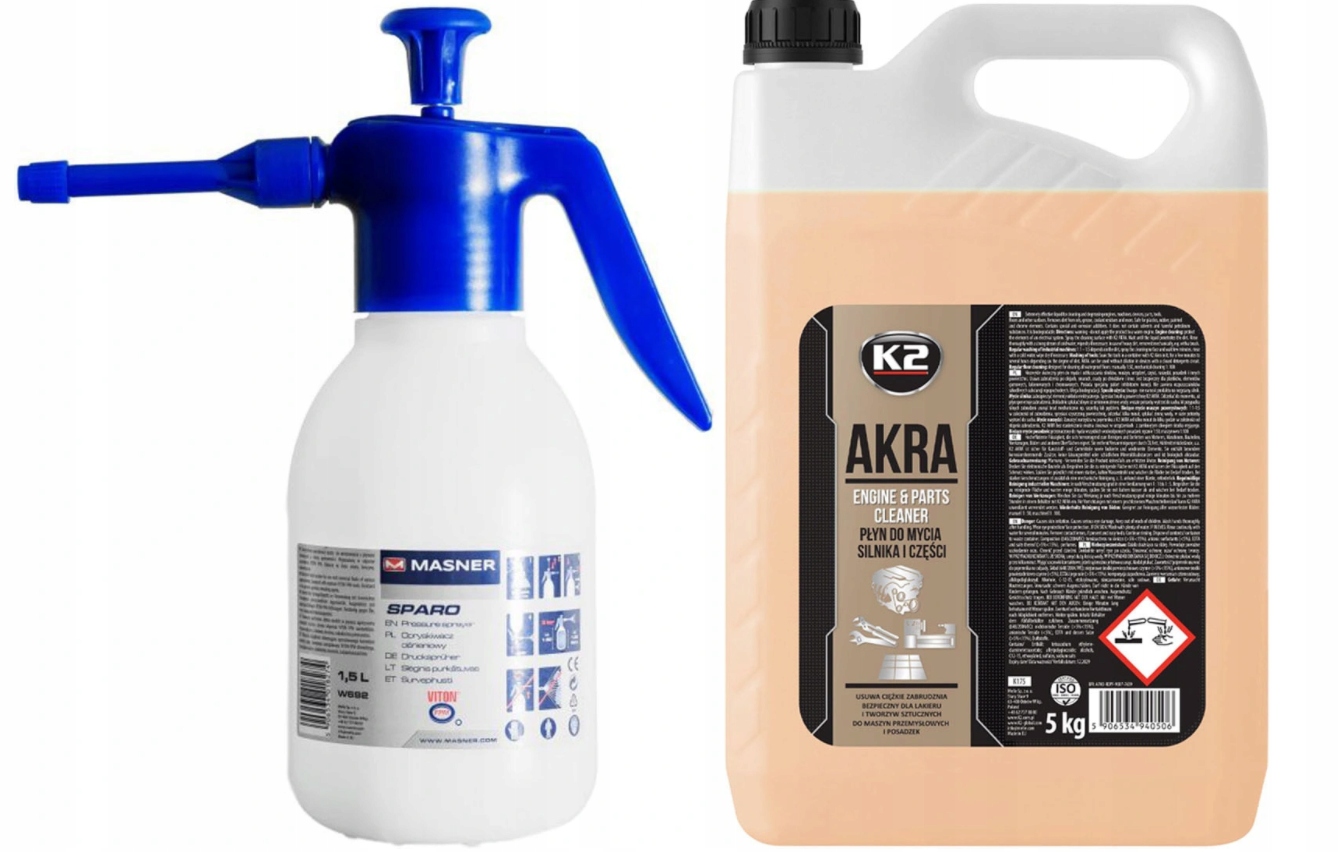 K2 AKRA моющая жидкость для двигателя 5л + распылитель 1,5 л