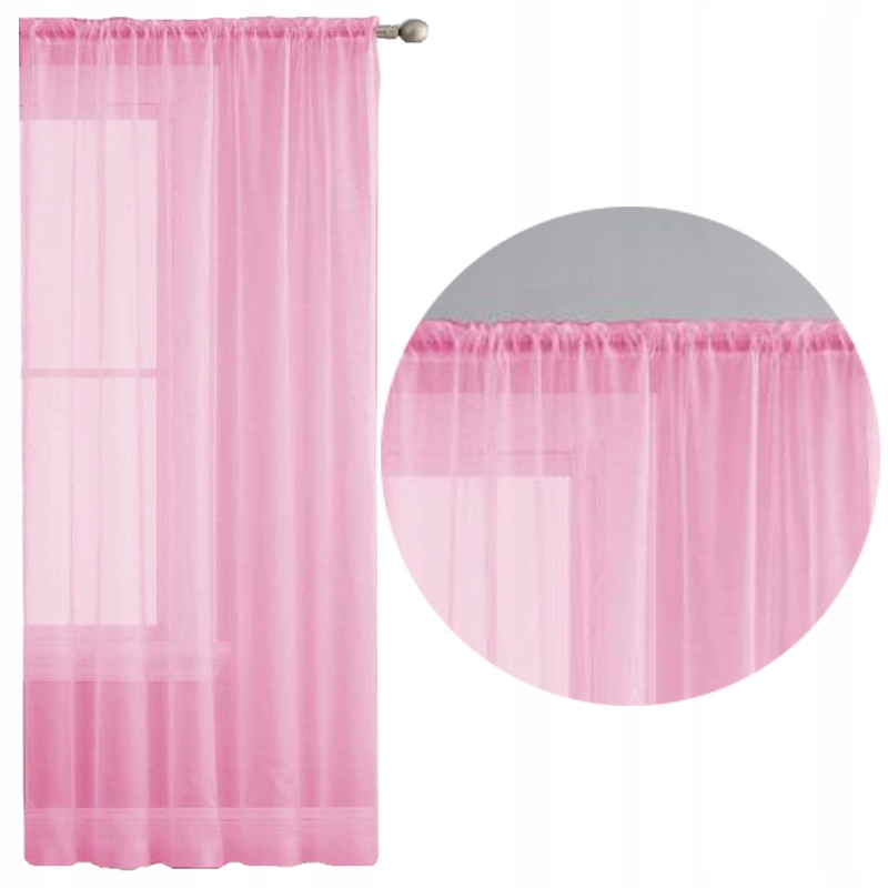 

Firana Woal Na Tunel zasłona woal 145x245 różowy