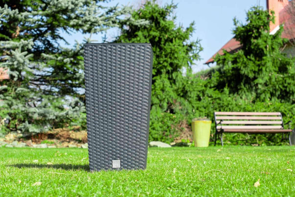 DONICZKI 3x ZESTAW DONICE OGRODOWE RATTAN ELEGANCKIE + WKŁADY ANTRACYT HIT! Kolor antracyt