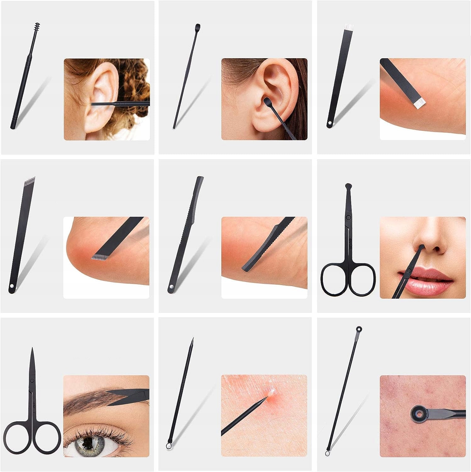 PROFESJONALNY ZESTAW DO MANICURE PEDICURE 18 NARZĘDZI DO PAZNOKCI I BRWI Stan opakowania oryginalne