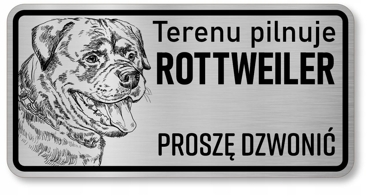 

Tabliczka uwaga pies Rottweiler
