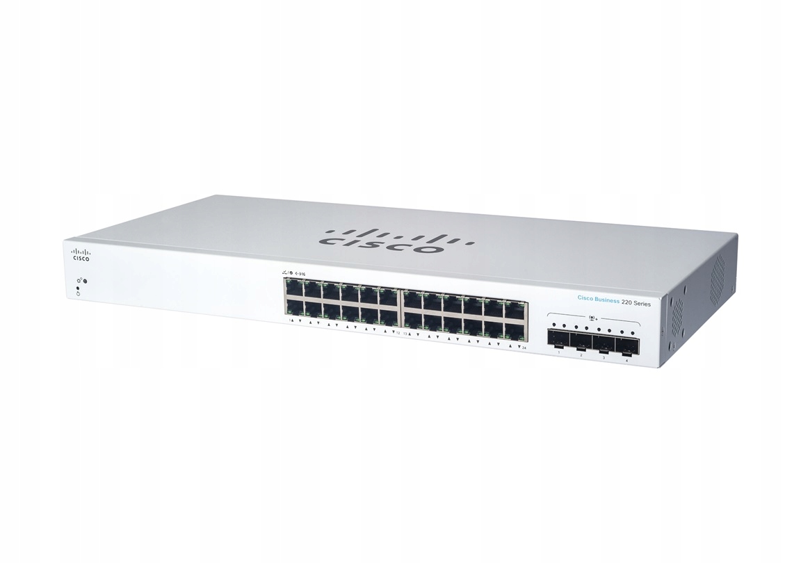 Cisco CBS220-24P-4G Riadený L2 Gigabit Ethernet (10/100/1000) s PoE, 1U,