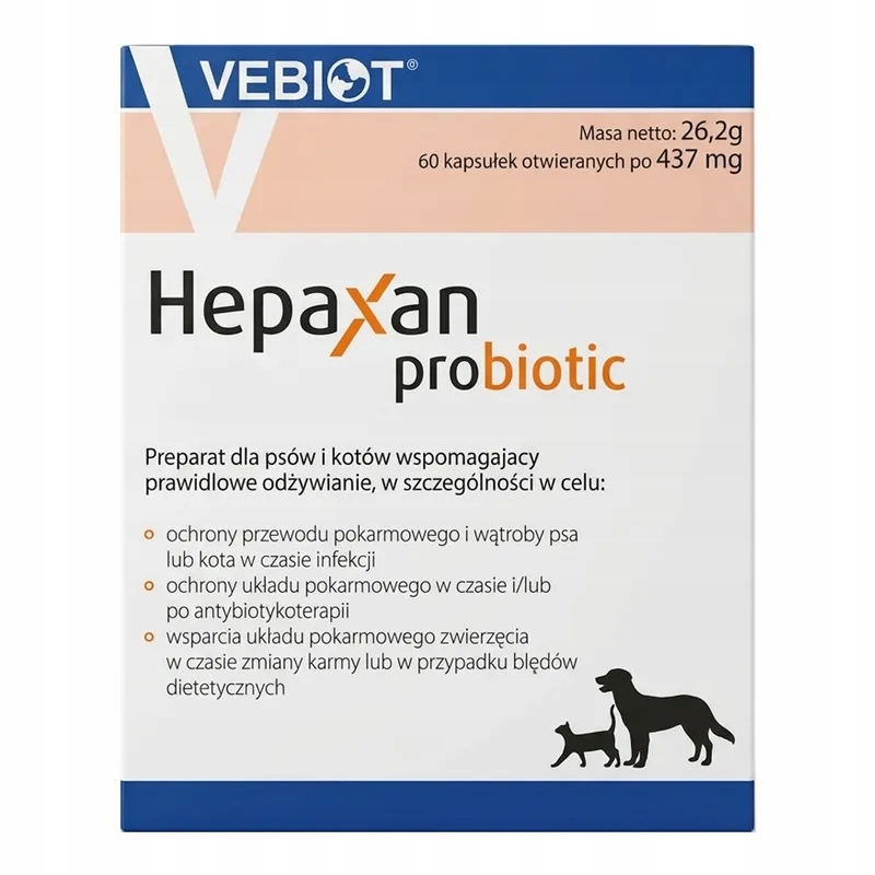 Vebiot Hepaxan Probiotic 60 kapsułek dla psa i kota