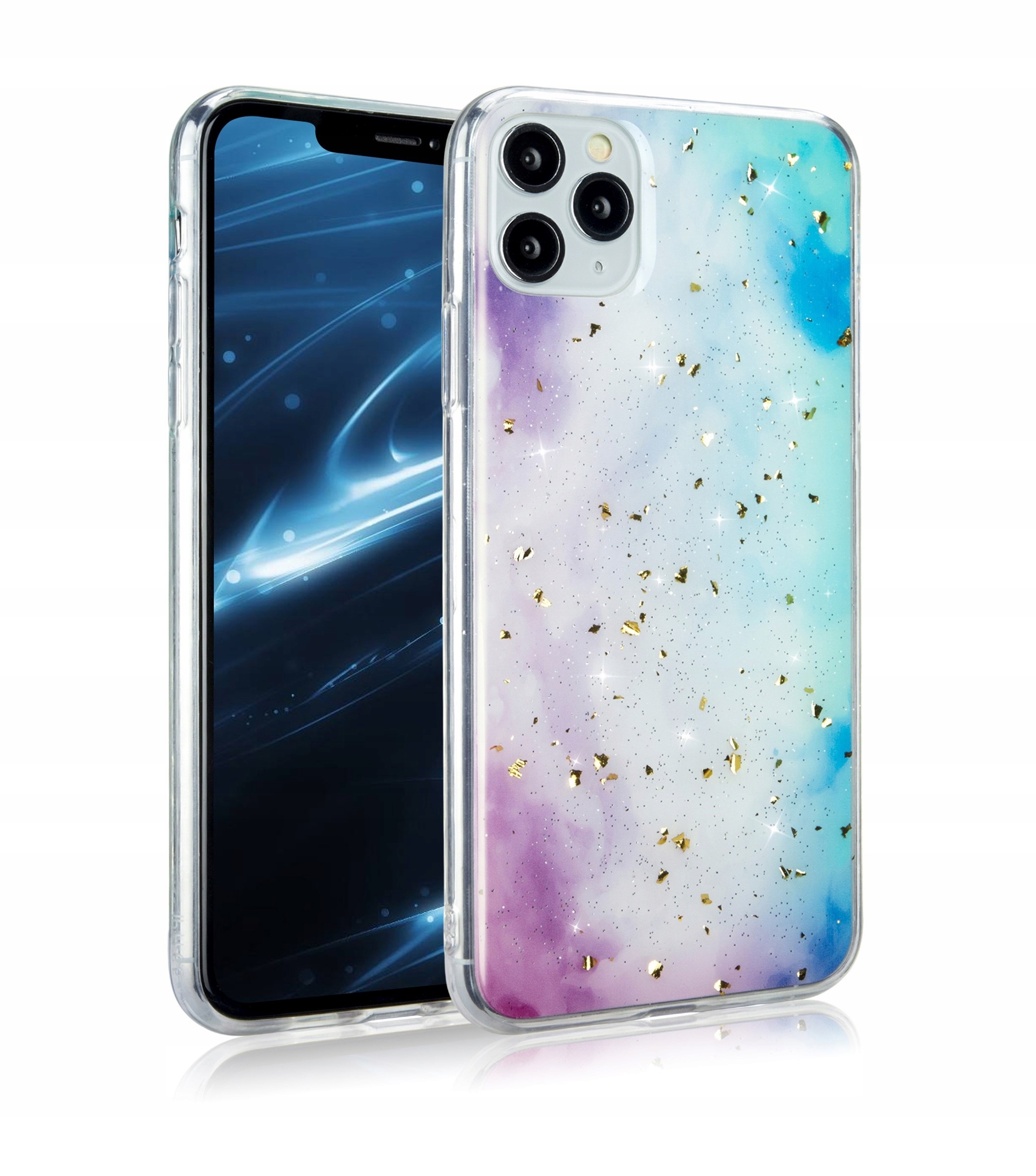 

Etui Brokat marmur kawałki złota iPhone 12 +gratis