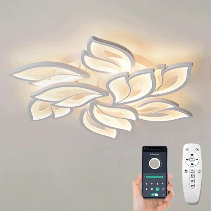 Stropná Lampa Do Spálne Obývačky, Moderný Led Luster S Diaľkovým Ovládaním S Aplikáciou