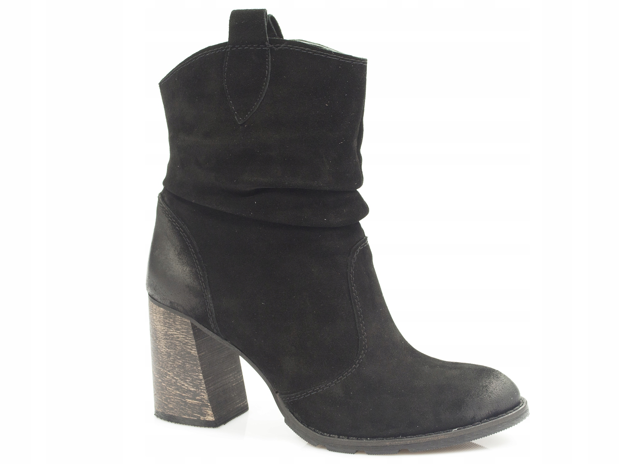 

botki Venezia 0615909S skóra zamszowa Czarne buty