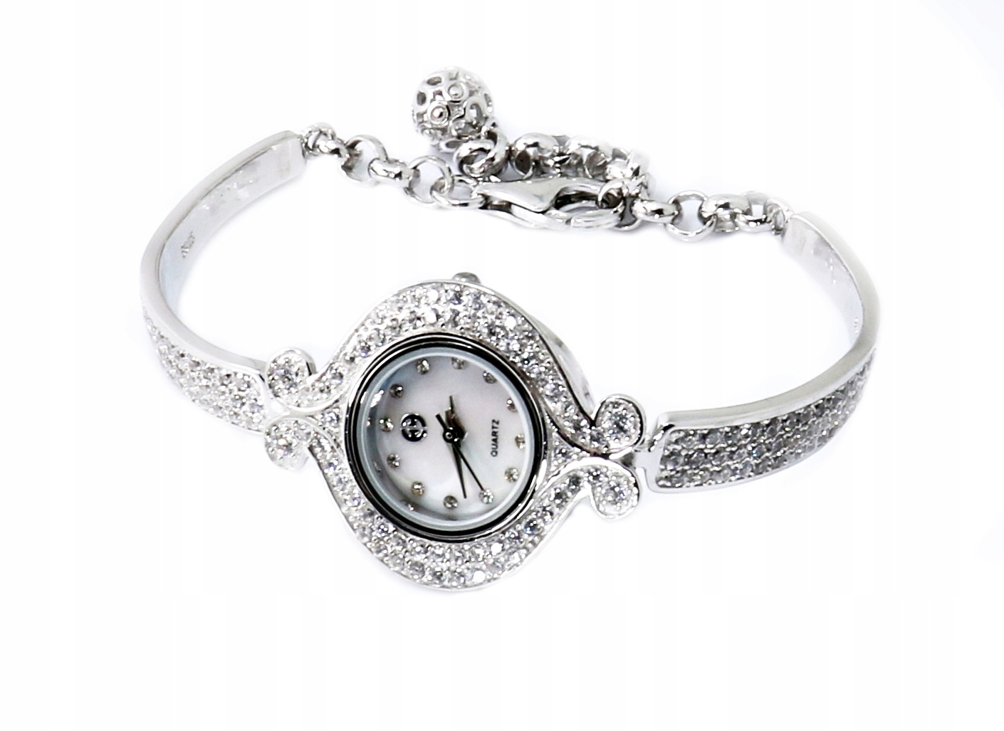 

Srebrny zegarek kwarcowy Ag 925 + Grawer Gratis