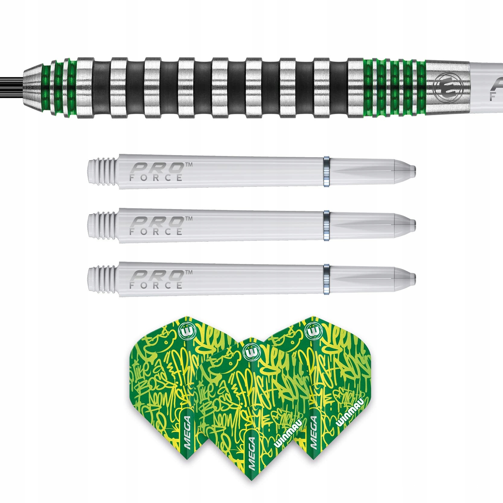 WINMAU Advance 500 Zielone Rzutki 24g Z Dartami i Piórkami — miniatura 13