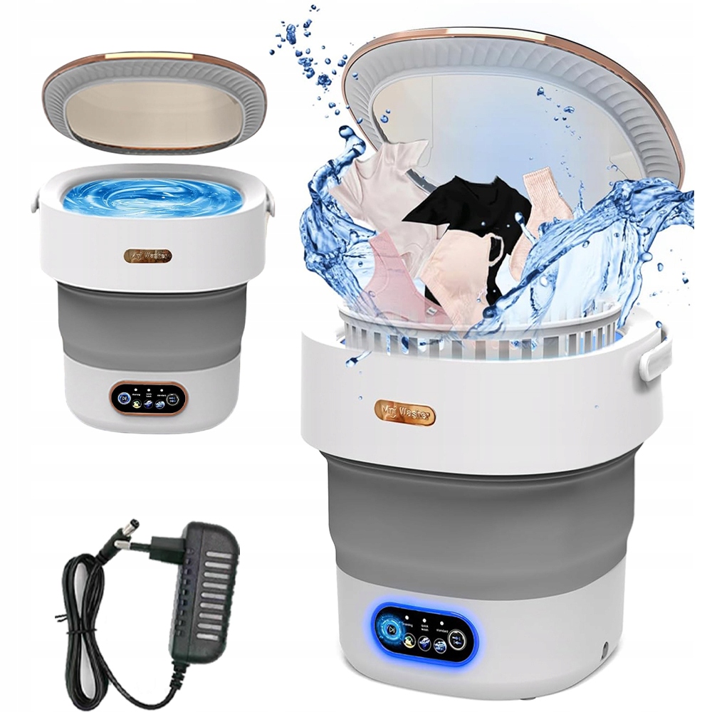 Silná Přenosná Mini Cestovní Skládací Pračka, Automatická, Turistická, 12 L