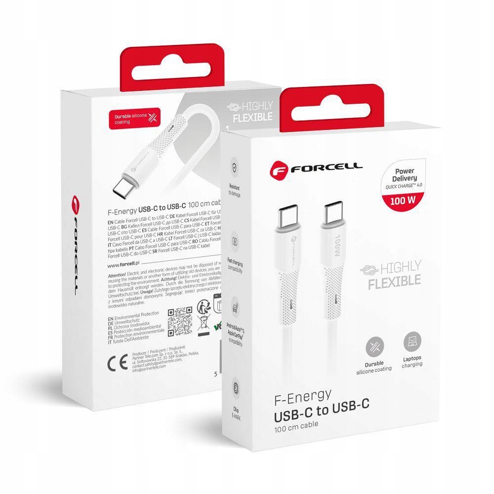 Kabel Usb C Do Usb C Forcell F-Energy Qc4.0 Pd 5A 100W Silicone 1 M C347