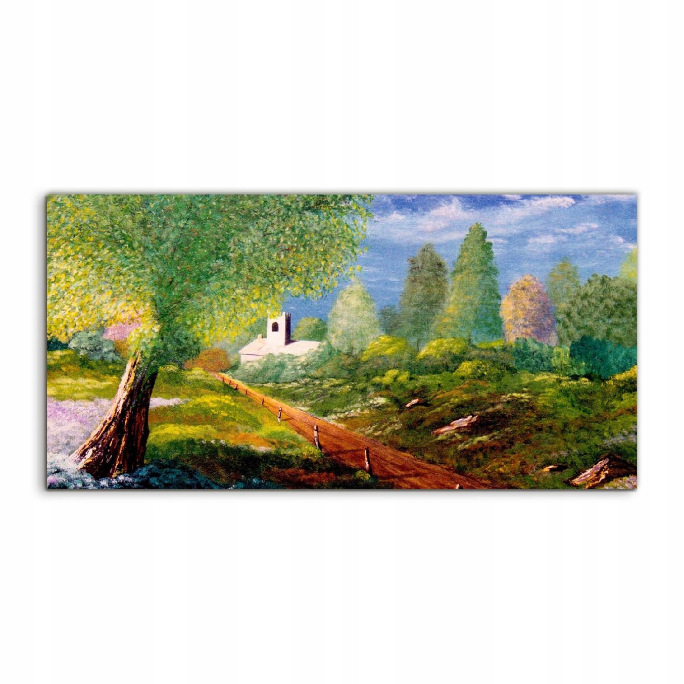 Akrylový obraz 120x60 s potlačou Lúka Kvety Stromy