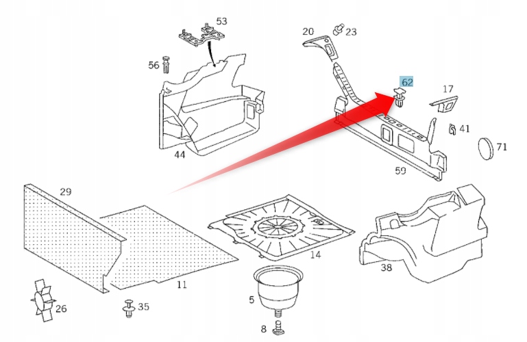 

Klips Spinka Kołek Mocujący Pas Tył Mercedes W124