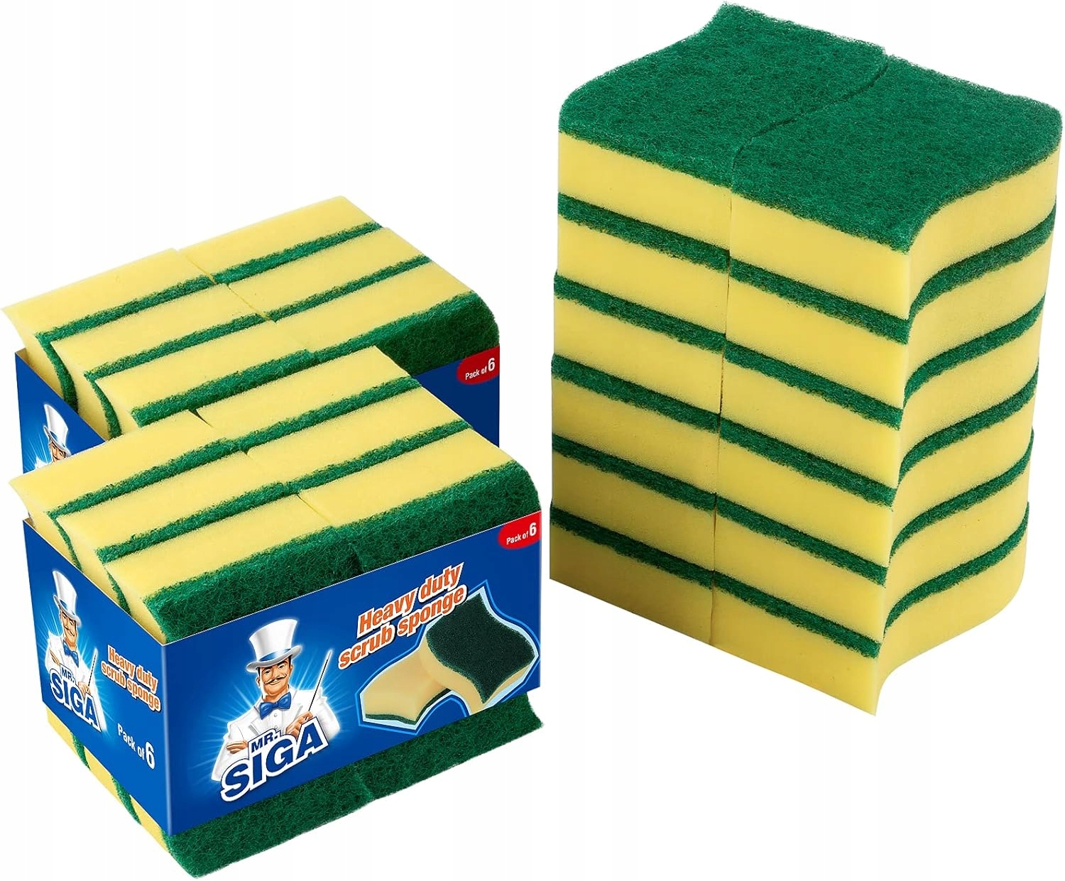 Odolná houbička na drhnutí balení 24 ks, velikost: 11 x 7 x 3 cm
