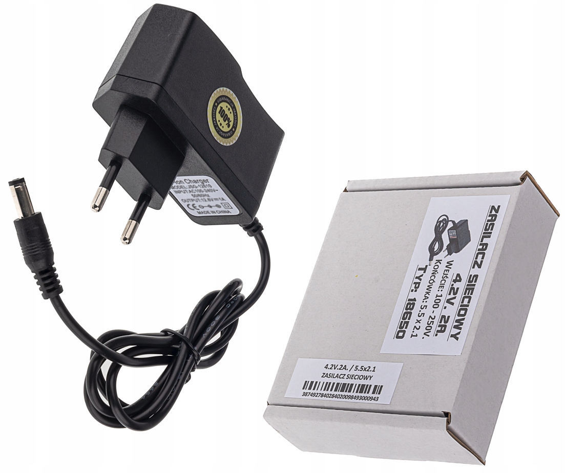 

Ładowarka Sieciowa Zasilacz 4.2V 2A (5.5x2.1)