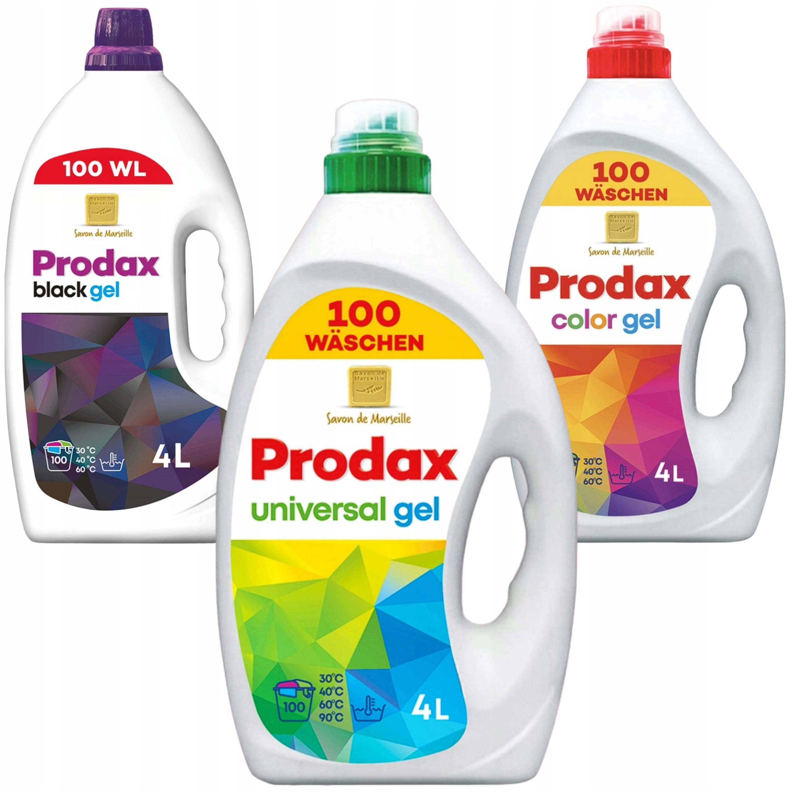 Levně Gel Na Praní Univerzální Prodax 4L 100 Praní Výkonný, Efektivní Set 3X4L