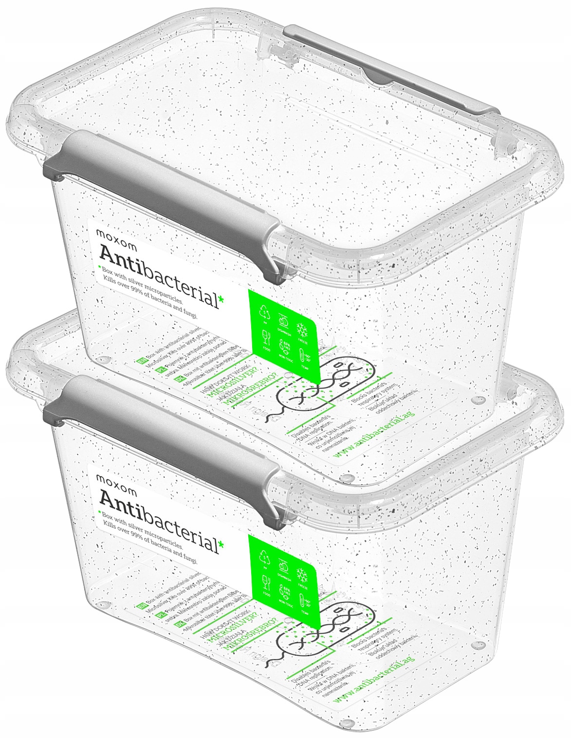 

Pojemniki na żywność antybakteryjne 650ml 2 szt