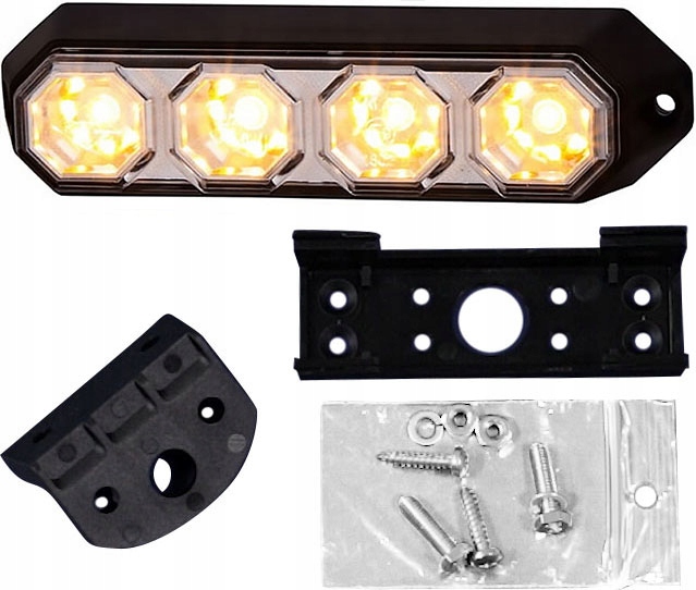 

Lampa Ostrzegawcza Stroboskop 4 Błyski Pomarańcz