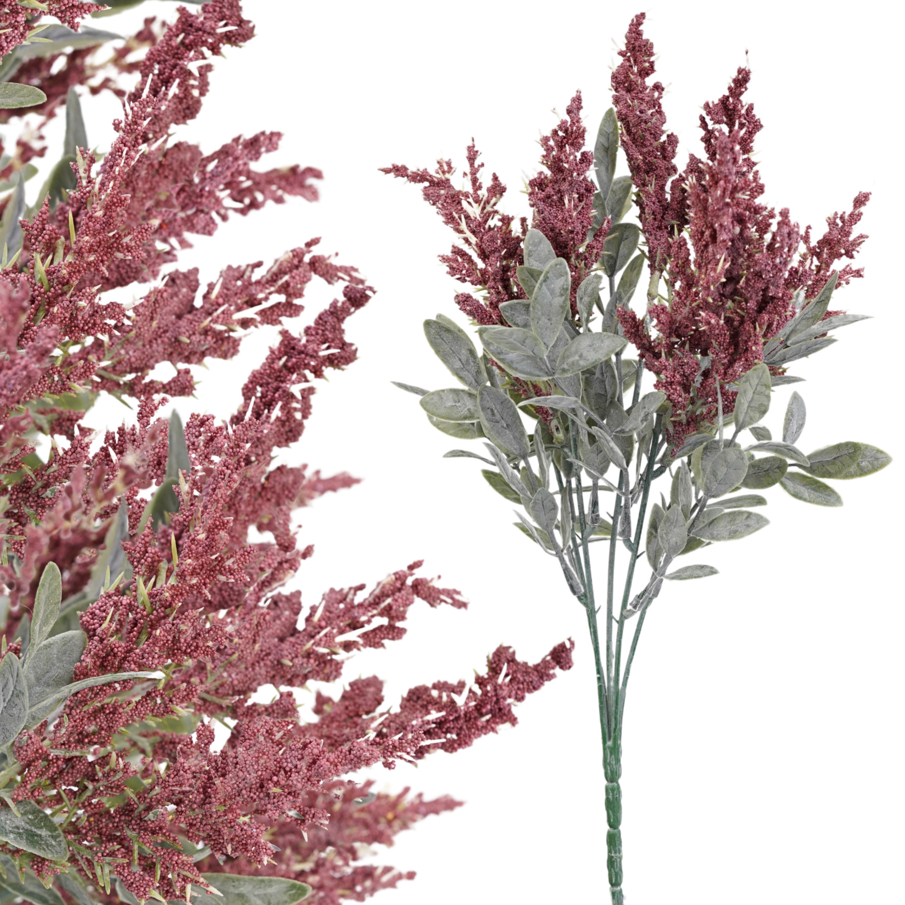 SZTUCZNE KWIATY LIŚCIE WRZOS 33cm DODATEK DO KOMPOZYCJI GĘSTA GAŁĄZKA