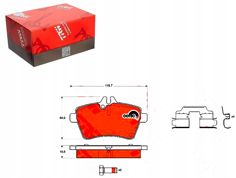 Brzdové Destičky Mercedes Přední W169 A-třída Trw Asistent Kolize #34