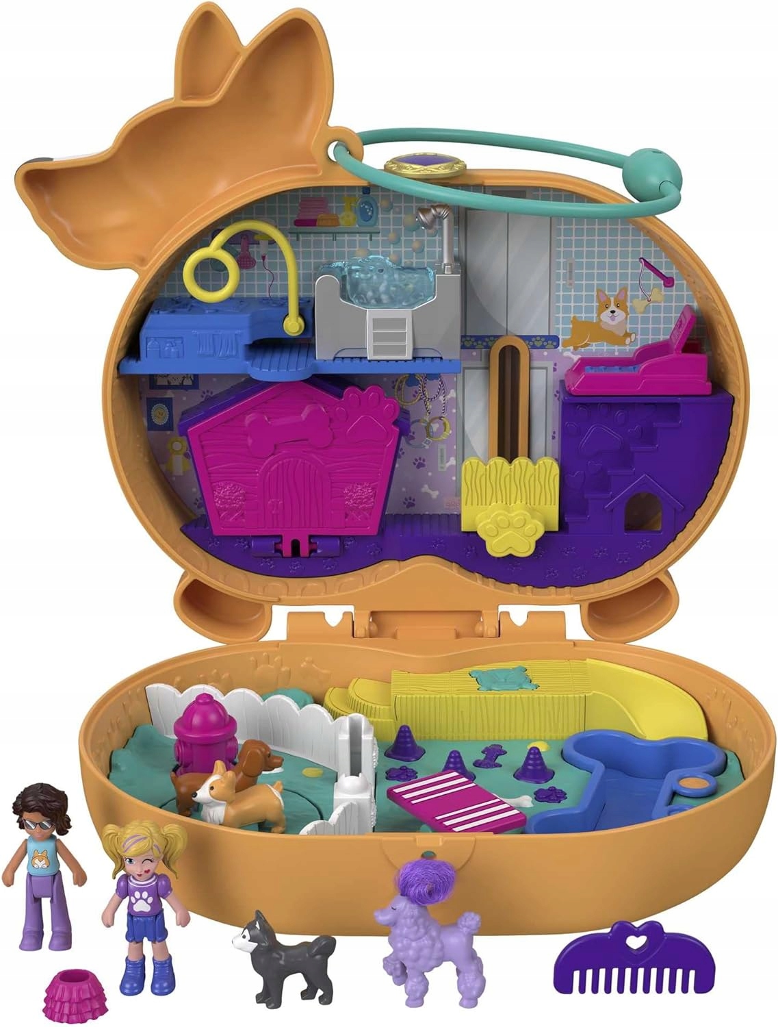 Mattel Polly Pocket Psík Corgi GTN13 roztomilý komapktový set