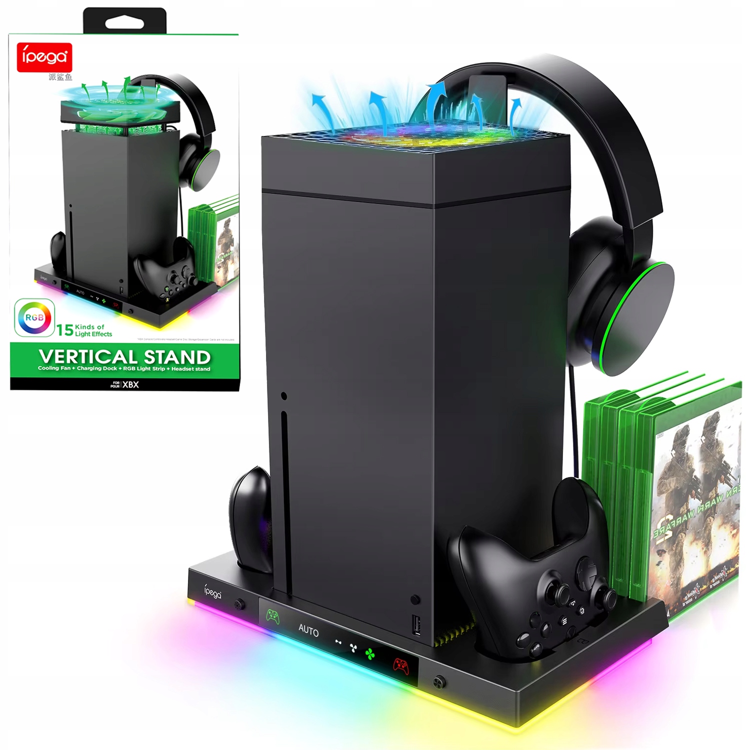 iPega Stacja Chłodząca Podstawka Rgb do Xbox Series X z ładowaniem padów