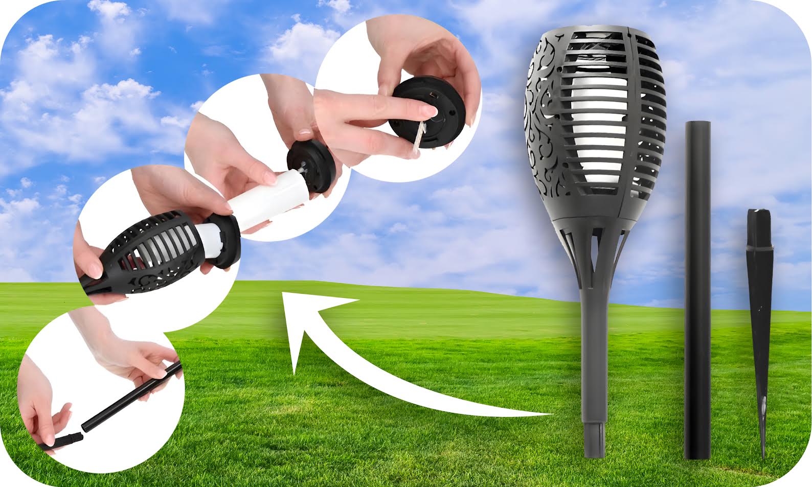 LAMPA SOLARNA LED POCHODNIA EFEKT PŁOMIEŃ OGIEŃ LAMPKI SOLARNE 8 SZTUK Liczba sztuk 8 szt.