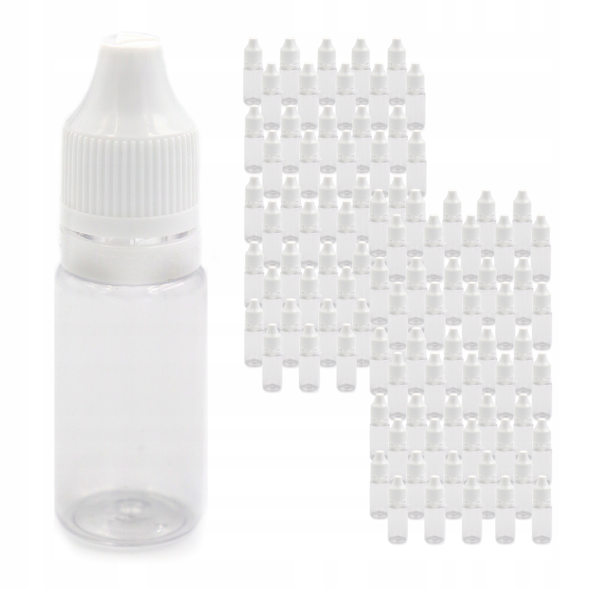 Buteleczki Pet z Kroplomierzem na Liquidy Mini Biała Zestaw 100x10ml