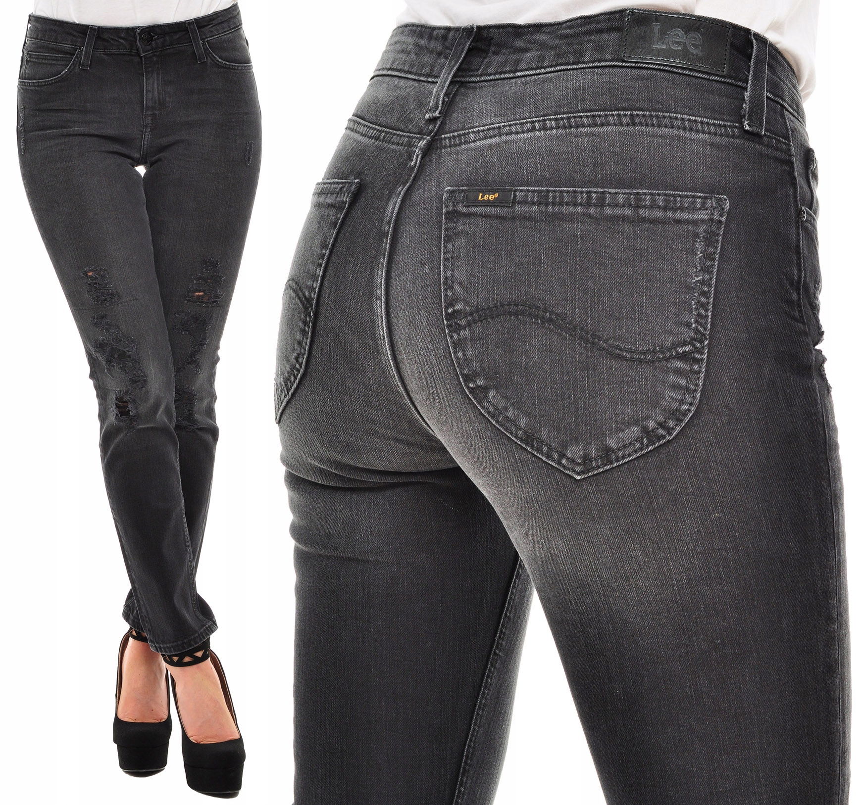 

Lee spodnie Slim straight Grey jeans Elly W26 L33