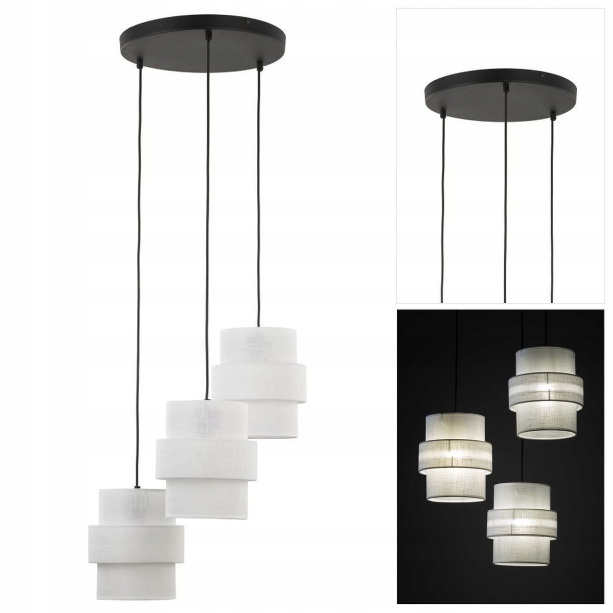 Černá závěsná lampa Calisto s měkkým světlem do předsíně Tk Lighting