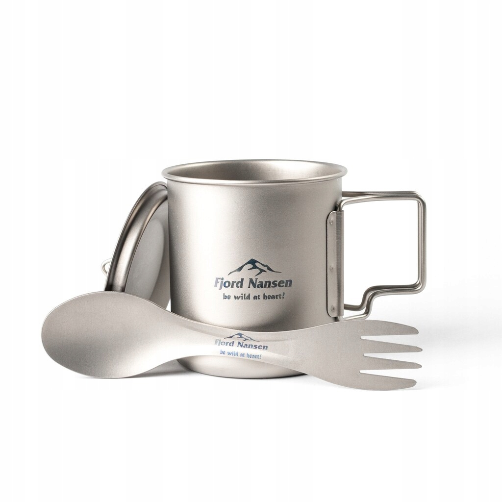 Sada hrnek spork nezbytnost Fjord Nansen Jacon Titanium Set s obalem