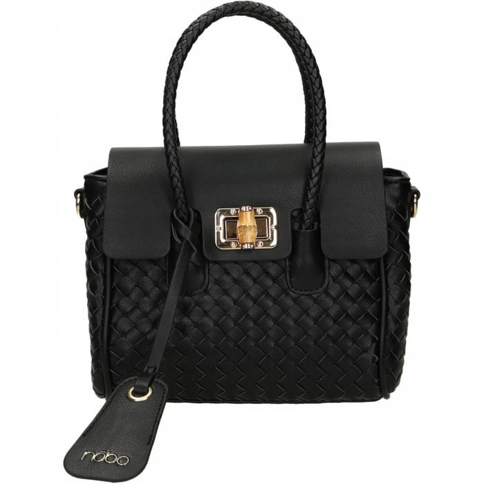 Černá Kabelka Přes Rameno Kufřík Nobo Propletený