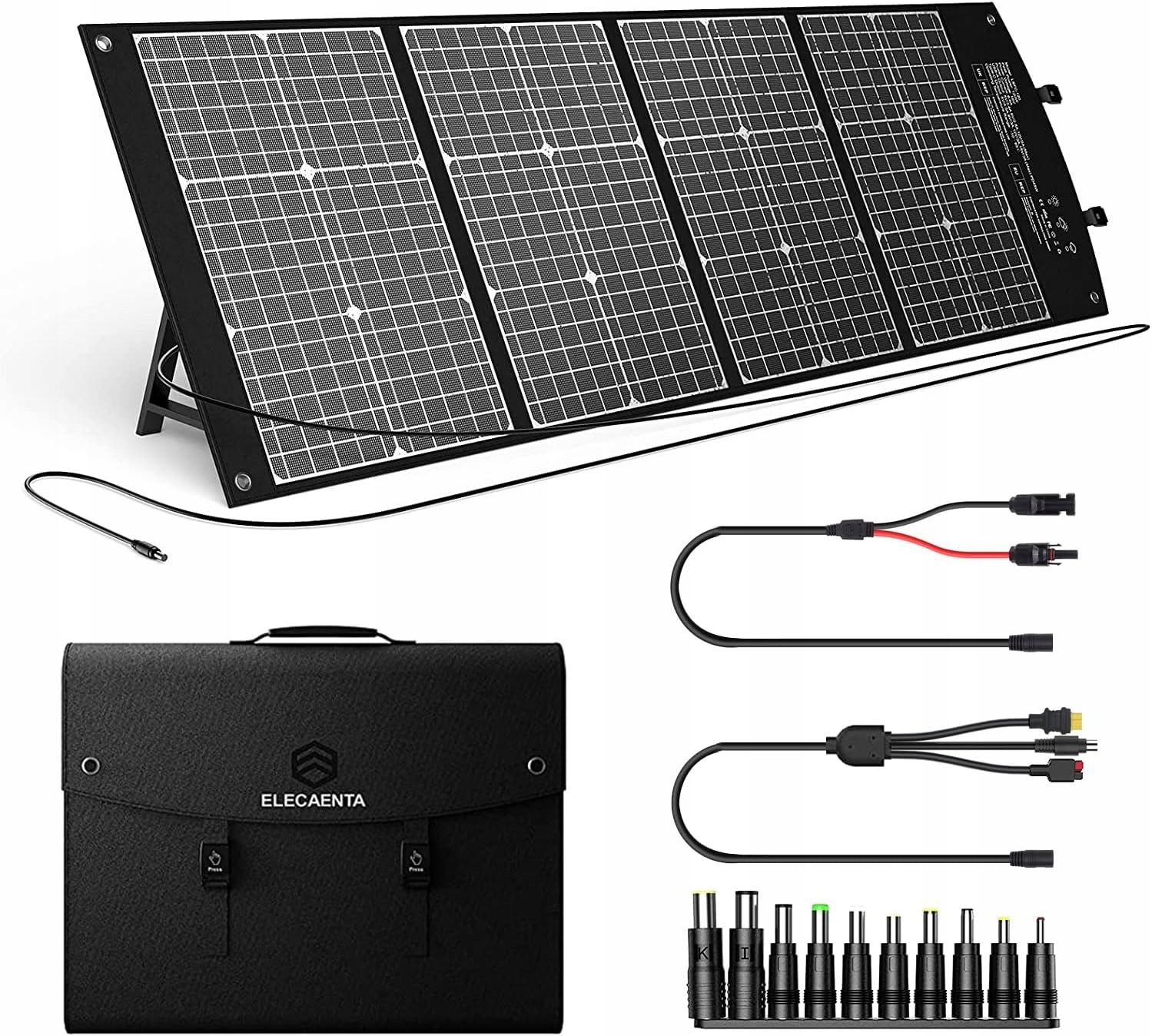 Elecaenta Łdowarka Solarna Panele PD45W Usb-c Qc 3.0 120W 173CM Duży Zestaw